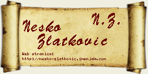 Neško Zlatković vizit kartica